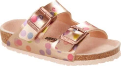 Birkenstock Children's Arizona -Englin's Fine Footwear birkenstock childrens arizona metallic dots copper birko flor 1021697 25020.1686246145