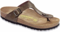Birkenstock Women's Gizeh -Englin's Fine Footwear birkenstock women gizeh golden brown birko flor 14394 71965.1657894815