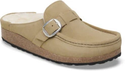 Birkenstock Women's Buckley Shearling -Englin's Fine Footwear birkenstock womens buckley shearling taupe suede shearling 1028633 57870.1758314436