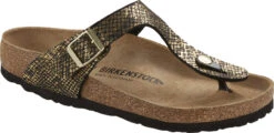 Birkenstock Women's Gizeh -Englin's Fine Footwear birkenstock womens gizeh shiny python black microfiber 1018464 86935.1657894816