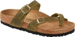 Birkenstock Women's Mayari -Englin's Fine Footwear birkenstock womens mayari green olive oiled leather 1023209 37479.1657899294