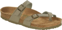 Birkenstock Women's Mayari Vegan -Englin's Fine Footwear birkenstock womens mayari vegan faded khaki birkibuc 1018486 22383.1657899282
