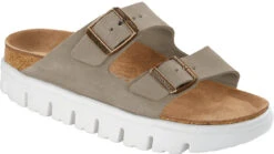 Birkenstock Women's Papillio Arizona Platform -Englin's Fine Footwear birkenstock womens papillio arizona platform chunky suede taupe 1018135 53279.1686295745