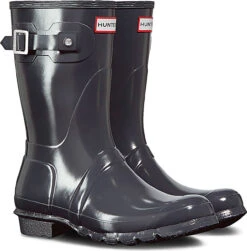 Hunter Women's Original Short Gloss Rain Boot -Englin's Fine Footwear hunter womens original short gloss rain boot dark slate wfs1000rgl dsl 75115.1536966688