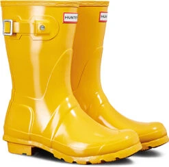Hunter Women's Original Short Gloss Rain Boot -Englin's Fine Footwear hunter womens original short gloss yellow wfs1000rgl ryl 88729.1536966688