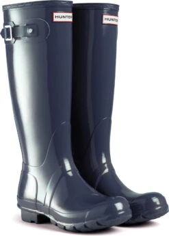 Hunter Women's Original Tall Gloss Rain Boot -Englin's Fine Footwear hunter womens original tall gloss navy wft1000rgl nvy 99850.1536967724