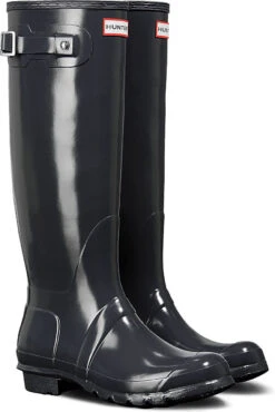Hunter Women's Original Tall Gloss Rain Boot -Englin's Fine Footwear hunter womens original tall gloss rain boot dark slate wft1000rgl dsl 19175.1536967724