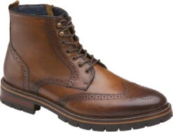 Johnston & Murphy XC Flex Cody Wingtip Zip Boot -Englin's Fine Footwear johnston murphy xc flex cody wingtip zip boot tan full grain 20 5520 70243.1601932232