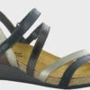 Naot Hero -Englin's Fine Footwear naot womens hero jet black leather pewter leather walnut leather soft black leather pewter leather 5047 nye 96086.1647363952
