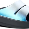 Oofos Women's OOahh Luxe Slide Sandal -Englin's Fine Footwear oofos womens ooahh luxe slide sandal frost 1101blkfrst 52115.1744393259