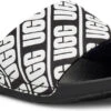 UGG Kids Beach Slide 2 UGG Kids Beach Slide -Englin's Fine Footwear ugg childrens kids beach slide black white 1107981k bwht 31799.1646252846