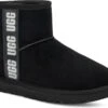 UGG Women's Classic Mini Side Logo II -Englin's Fine Footwear ugg womens classic mini side logo 2 black 1134962 blk 56149.1662579290