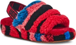 UGG Women's Fluff Yeah Slide Cali Collage -Englin's Fine Footwear ugg womens fluff yeah slide cali collage red 1118164 red 40400.1620432827