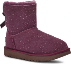 UGG Women's Mini Bailey Bow Metallic Spots -Englin's Fine Footwear ugg womens mini bailey bow metallic spots pinot noir 1134135 pnr 74628.1666877473