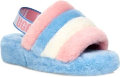UGG Women's Pride Fluff Yeah Slide -Englin's Fine Footwear ugg womens pride fluff yeah slide pride stripes 1114751 pstr 65737.1630426000